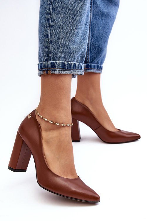 Leather Heels on a Stiletto Laura Messi 2624/237 Brown