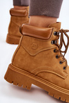 Women's Insulated Trapper Boots Lace Up Camel Halfway