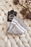 Youth Cotton Sports Socks With Stripes Grey