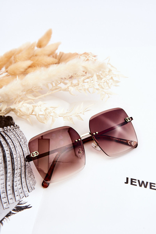 Large Women's Sunglasses 400UV E4721 Brown
