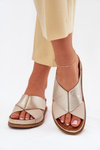 Leather Women's Platform Sandals Maciejka L4986-37 Beige-Gold