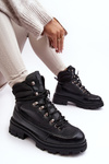 Women's Warm Lined Lace-up Boots Black Big Star MM274663