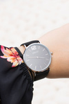 Stylish Leather Black Women's Ernest Watch