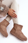 Women's Suede Snow Boots Padded Beige Nanga
