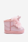 Children's snow boots with fur lining and ear details in light pink Betty