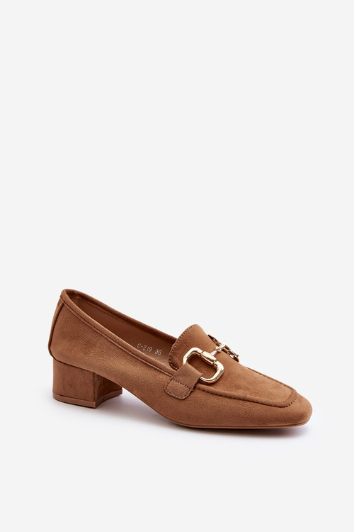Low-heel Court Shoes with Embellishment Camel Dolvira