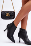 Women's Leather Boots On Heel Black Merisa