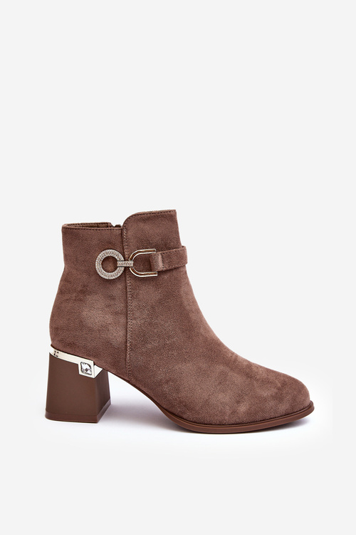 Stylish Women's Suede Boots Brown Nola