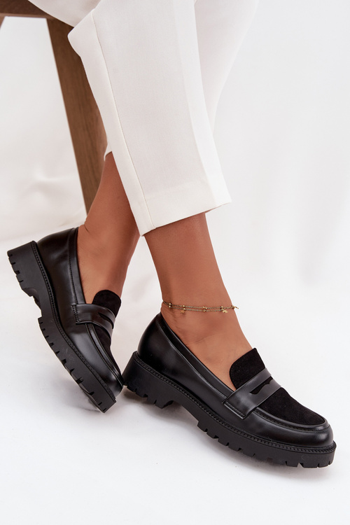 Women's Moccasins From Eco Leather Black Cailen