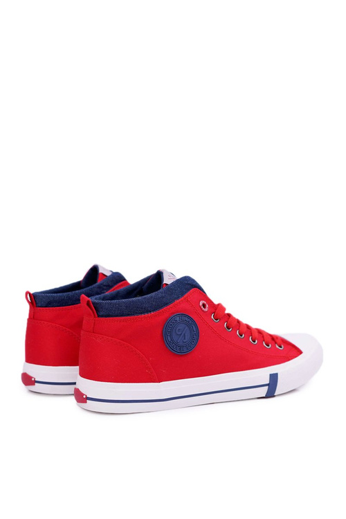 Men's Cross Jeans High Material Sneakers Red DD1R4059