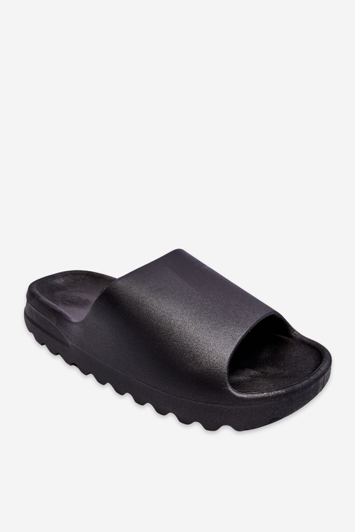 Fashionable Platform Slippers Black Estella