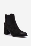 Women's Black Ankle Boots with Chunky Heel Arianti
