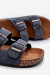 Men's Cork Sole Flip Flops Navy Rosawia
