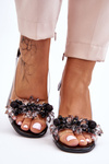 Fashionable Sandals With Beads Black Terrance