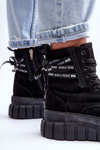 Women's Suede Boots On Platform Black Raftera
