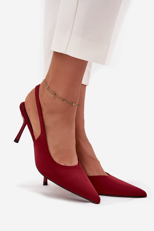 Szpilki Z Odkrytymi Piętami Bordowe Lenira