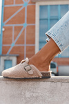 Women's slippers with sheep fur lining Beige Lorivine