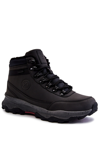 Buty Trekkingowe Męskie Ocieplane Czarne Cross Jeans KK1R4027C