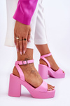 Fashionable Sandals On Massive Heel Pink Karmine