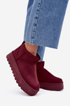 Suede Snow Boots On Platform Bordeaux Corcoran