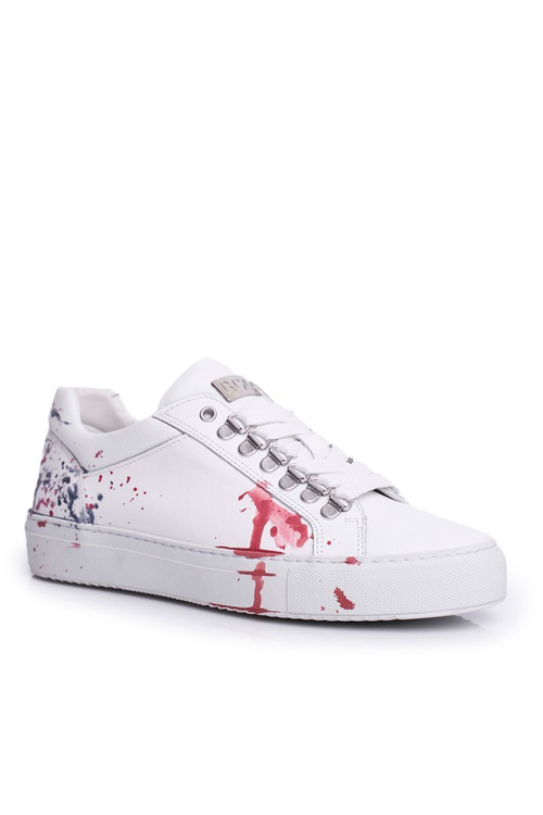 Women's Leather Sneakers White GOE FF2N3027