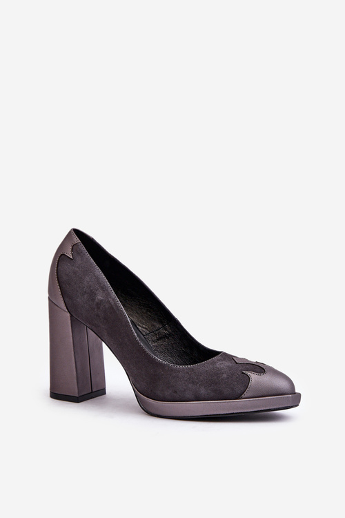 Suede Pumps On Heel Brown Laura Messi 2702