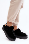Leather Suede Slippers Women On Platform With Fur Black Sophienne