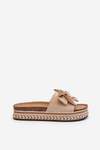 Women's Platform Sandals with Bow Beige Evatria