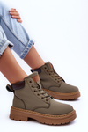 Women's Fleece-Lined Trapper Boots Green Corbin 