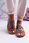 Women's Flip Flops Dark Grey Flip Flops Baisan