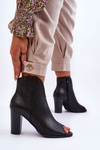 Openwork Leather Boots On A Heel Black Florina