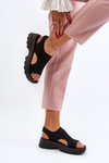 Women's Sport Sandals on Thick Sole Black Deinaleia