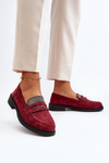 Women's Embellished Moccasins Burgundy Dananei