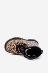 Insulated girls boots in leopard print beige Nelanna