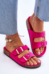 Women's Sandals On Cork Platform With Stripes Fuchsia Doretta