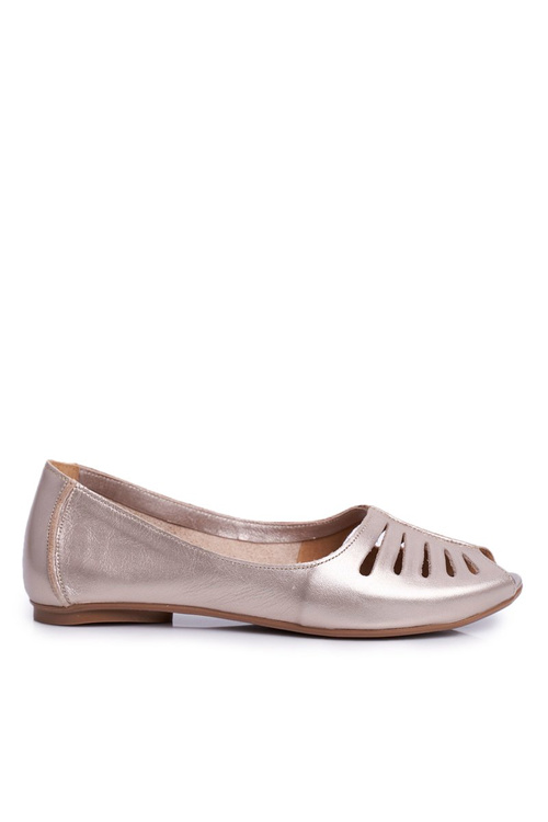Women's Ballerinas Maciejka Leather Gold 03497-25