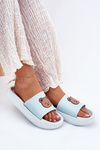 Women's Foam Slippers With Bear Blue Lalon