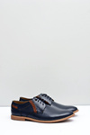 Men's Bednarek Half Shoes Leather Navy Blue Millo