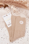 Long Woolen Women's Socks Beige