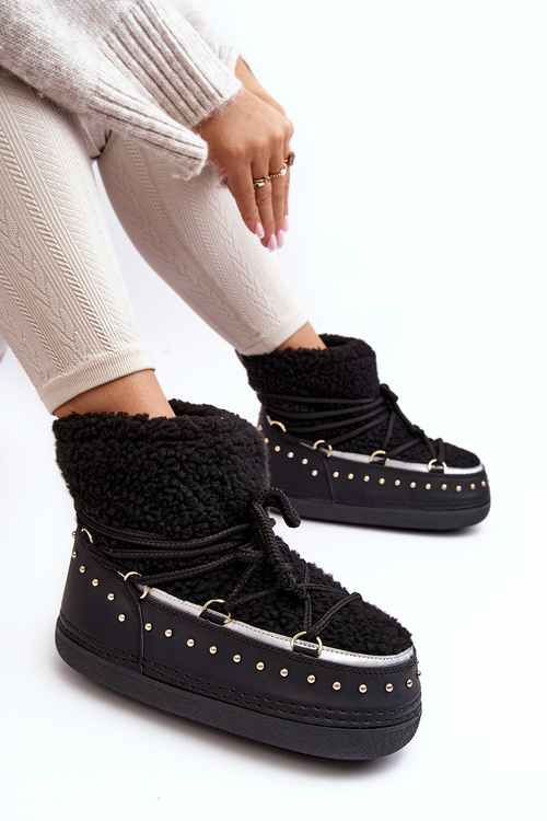 Women's Padded Snow Boots Black Rohes