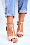 Sandals On High Heel S.Barski 280-58 Beige-Gold