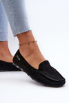 Women's Black Faux Suede Moccasins Amrutia