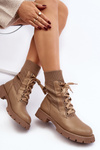 Women's lace-up ankle boots with light beige sock Gentiana