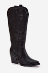 Cowboy Boots On Heel Eco Leather Insulated Black Zareen