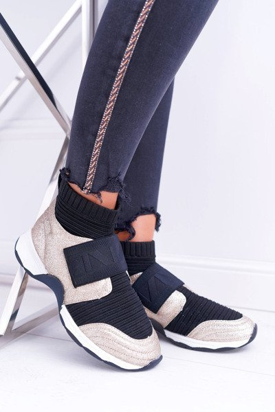 Women's Sports Shoes Lu Boo With Sock Gold Brocade Phantom