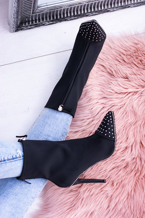 Black Suede Stiletto Boots Regio