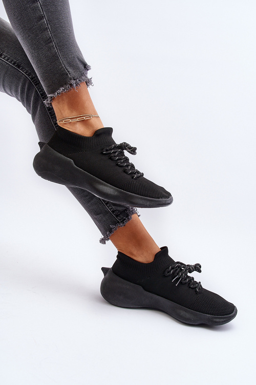 Buty Sportowe Damskie Wsuwane Juhitha Czarne G-23