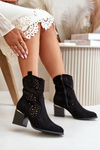 Lace-up ankle boots with eco suede upper, zip closure black Sevana