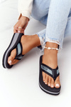 Women's Wedge Sliders Flip-Flops Big Star HH274A096 Black