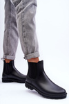 Women's Slip-On Matte Galoshes Black Helinca